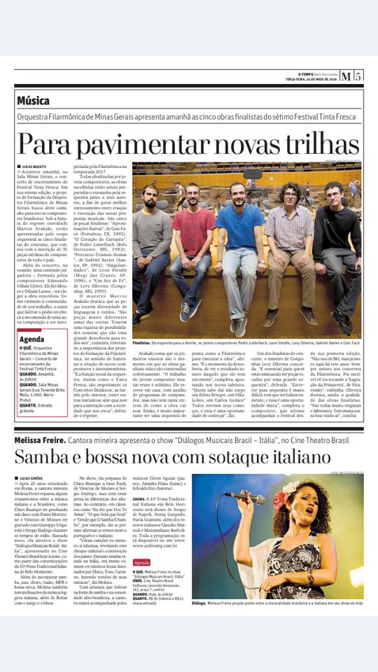 Matéria do jornal O Tempo sobre o Festival Tinta Fresca